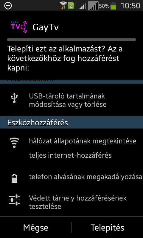 Android alkalmazás telepítése